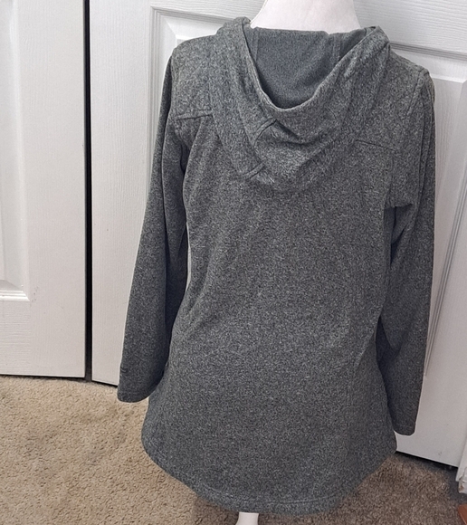 Columbia Grey Heather Assymetrical Zip Up Hoodie Size L - Picture 3 of 10